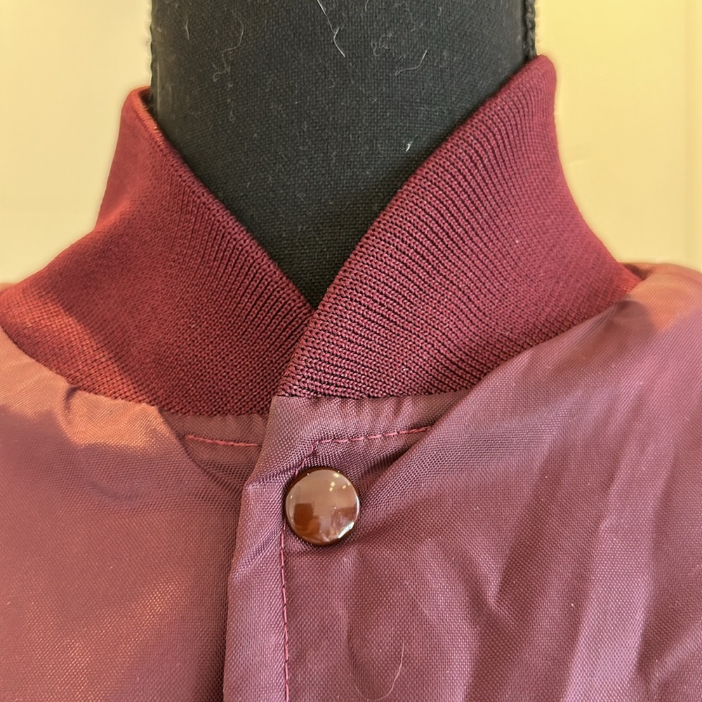 Vintage 90s Bomber Jacket Men’s XL Burgundy - Picture 13 of 17